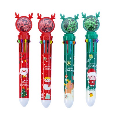 Christmas Themed 10 - Color Ballpoint Pen