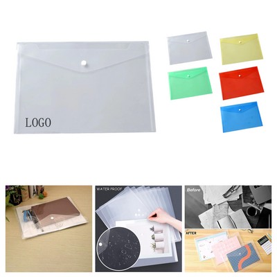 A4 Transparent PP Snap Button Document Folder
