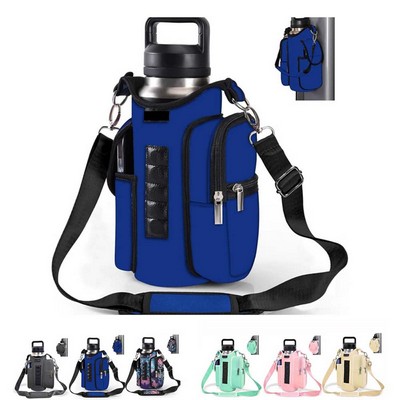 Magnetic Neoprene Fitness Water Bottle Carrier Bag
