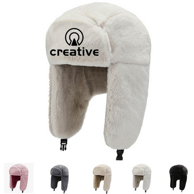 Winter Trapper Hat With Faux Fur