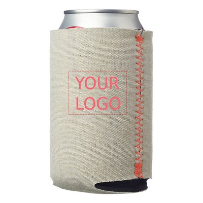 Canvas Collapsible Foam Can Cooler, 16 oz.