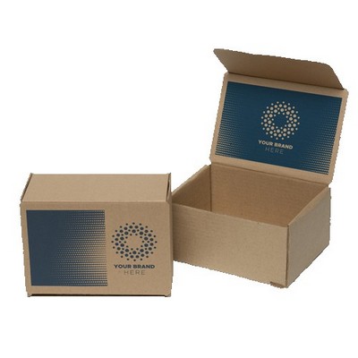 One Color Natural Display Mailer Box w/2 Sided Imprint (8" x 6" x 4")