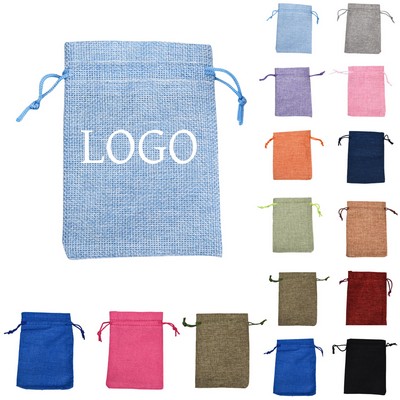 Linen Vintage Drawstring Pocket Gift Bag