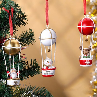 Christmas Hot Air Balloon Hanging Ornament