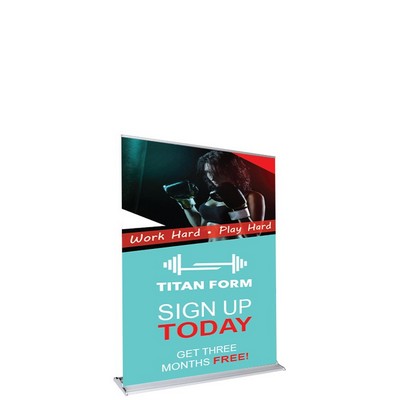 33.5"W x 39"H Ultimate Retractable Banner Kit (Package)-(No-Curl Hybrid Media) Printed in USA