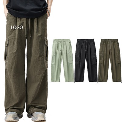 Weave Utility Wide-leg Trousers