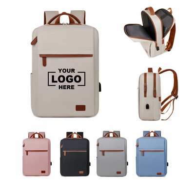 Multi-Compartment Backpack with Luggage Strap