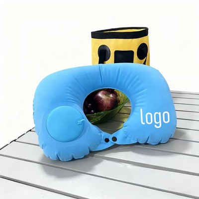Portable Press-To-Inflate Pillow