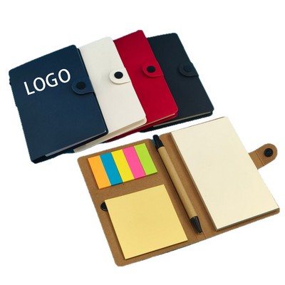 Eco-friendly Button Sticky Notes & Notebook W/ Pen