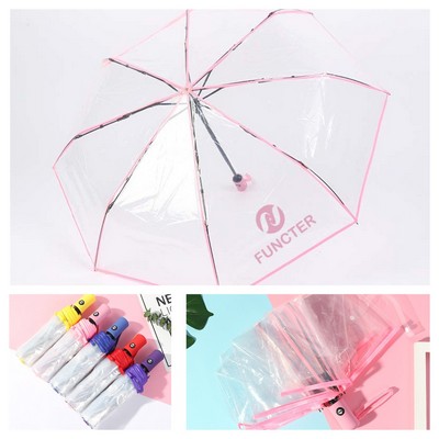 Tri-fold Automatic Transparent Umbrella