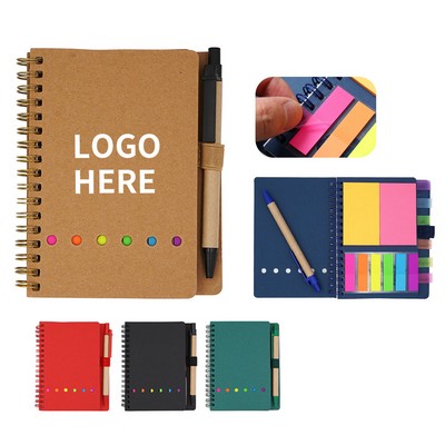 Spiral Bound Pocket Notebook with Kraft Cover & Pen