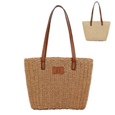 Women Large Capacity Woven Straw Tote Bag