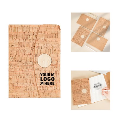 Lined Cork Magnetic Tri-Fold Eco-Friendly Journal