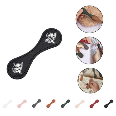 PU Double Sided Magnetic Bookmark And Clothing Fastener