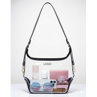 Transparent PVC Jelly Handbag Candy Color Shoulder Purse Clear Tote Bag Underarm Bag