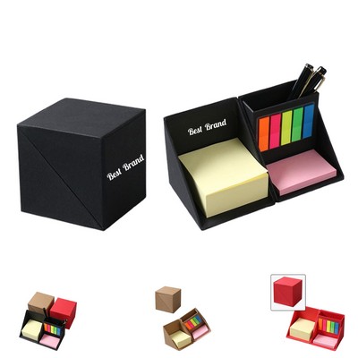 Foldable Desk Organizer With Sticky Notes Set