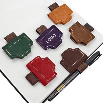 Leather pen pencil holder for notebook journal