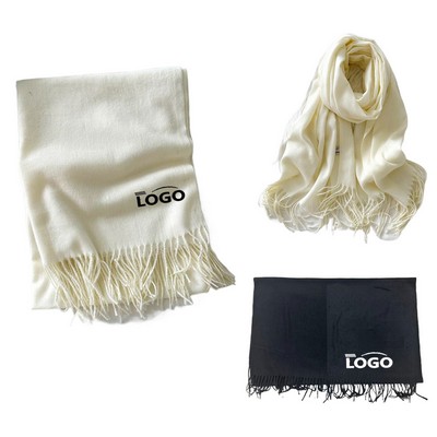 Winter Solid Brushed Scarf Faux Cashmere Wrap