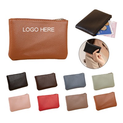 Lychee Texture Zipper Coin Purse