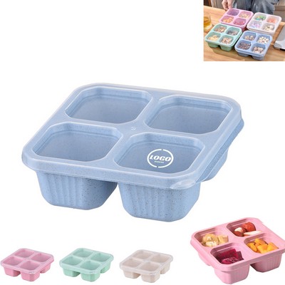 4-Compartment Wheat Straw Snack Box