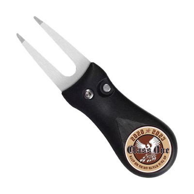 Foldable Golf Green Repair Tool with Magnetic Disc