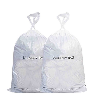 Plastic Laundry Bag with Drawstring