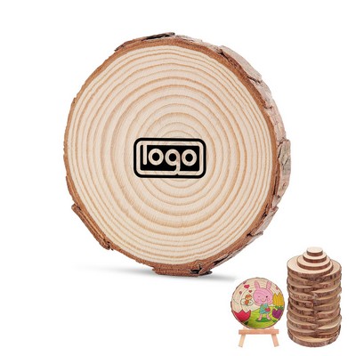 4-4.7" DIY Kids Arts Round Wood Coaster