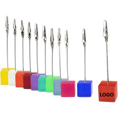 Cube Base Memo Clip Holder