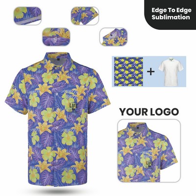 Men's Dye Sublimation Hawaiian Shirt with Pocket