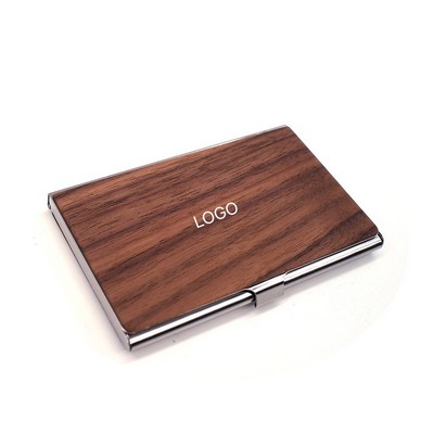 Black Walnut Solid Wood Business Card Holder Engraved Gift Box for Card Storage and Branding
