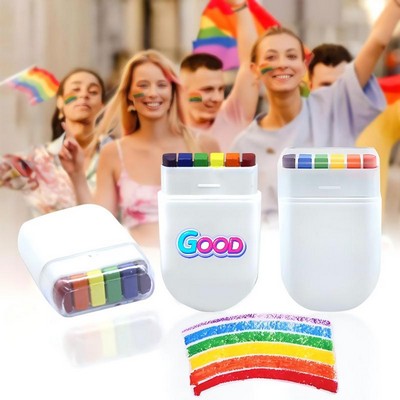 6-Color Rainbow Face Paint Crayon