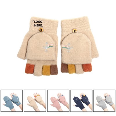 Knitted Cold Proof Fingerless Gloves