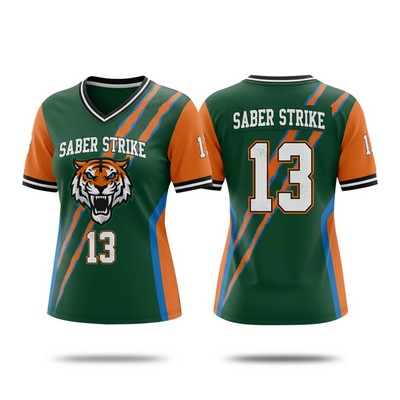 Women's Lightweight Sublimation Football Fanwear Jersey - Interlock with Mesh Siding