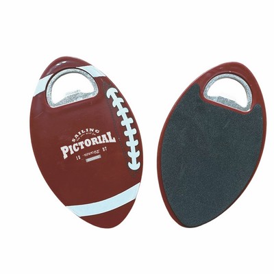 Football-Shaped Bottle Opener with EVA Coaster