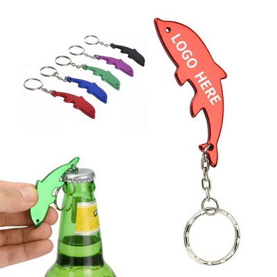 Dolphin-Shaped Aluminum Bottle Opener Keyring