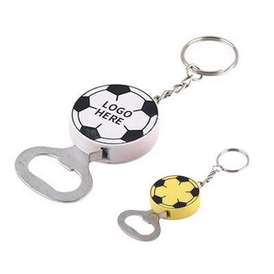 Football Tape Measure Bottle Opener Keyring