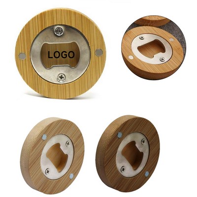Wooden Round Beer Bottle Opener