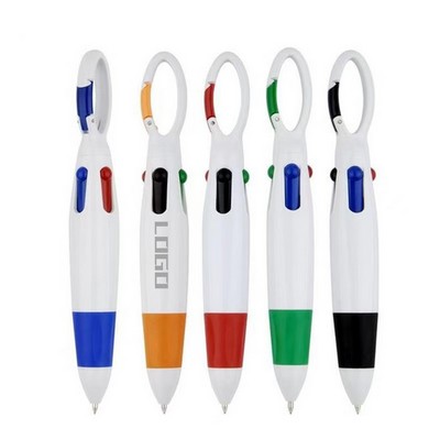 4-Tone Retractable Ballpoint Pen with Clip