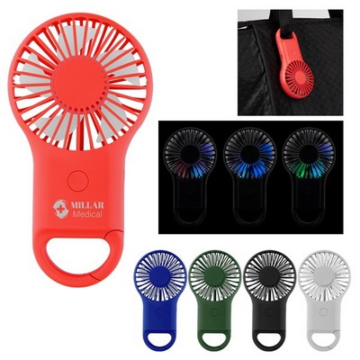 Rechargeable Handheld Fan With Carabiner