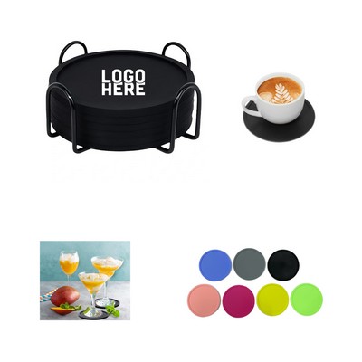 Drink Coasters Set of 6 With Holder