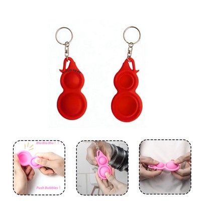 Silicone Dimple Gourd Push Pop Keyring