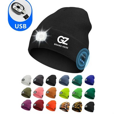 Bluetooth Beanie Hat with LED Light