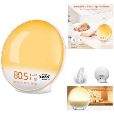 Simulated Sunrise Light LED Electronic Alarm Clock Colorful Children's Wake-up Lamp