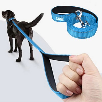 Double Reflective Leash Nylon Leather Strap