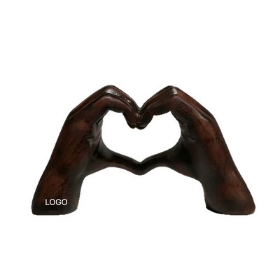 Heart-Shaped Hands Resin Statue Nordic Style Love Gesture Sculpture Aesthetic Home Desktop Decor
