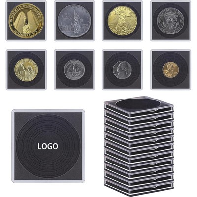 Transparent Commemorative Coin Cases W/ Sponges