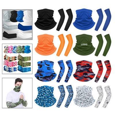 Neck Gaiter Face Cover and Arm Sleeves Set