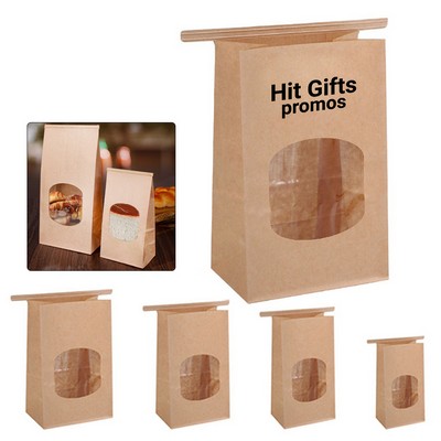 Clear Window Waterproof Kraft Toast Bag