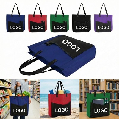 Reusable Non-Woven Tote with Handy Pocket