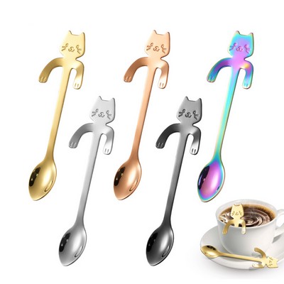 Cute Cat Shape Stainless Steel Dessert Spoon Coffee spoon